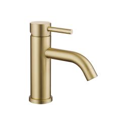 Mitigeur lavabo inox brossé doré avec bonde H 17.2 cm- Alois - PlaneteBain.com