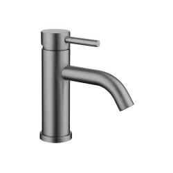 Mitigeur lavabo inox brossé gun metal avec bonde H 17.2 cm- Alois - PlaneteBain.com