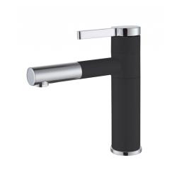 Mitigeur lavabo haut noir mat avec bonde H 19.9 cm - Ultrate - PlaneteBain.com