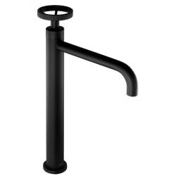 Mitigeur lavabo haut noir mat avec bonde H 35.2 cm - Faktory - PlaneteBain.com