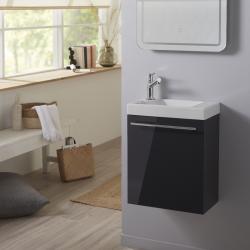 Meuble lave-mains complet couleur gris anthracite laqué avec mitigeur eau chaude / eau froide - PlaneteBain.com