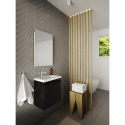 Pack lave mains avec miroir Porto Noir brillant - Marque allibert - PlaneteBain.com