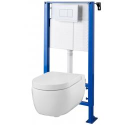 Pack WC suspendu Bâti universel avec cuvette suspendue avec abattant magnétique - nesis - PlaneteBain.com