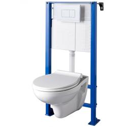 Pack WC suspendu bâti universel avec cuvette suspendue sans bride semi-carénée - PlaneteBain.com