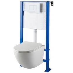 Pack WC suspendu gain de place bâti universel Ero + cuvette sans bride blanc brillant Corolla - PlaneteBain.com