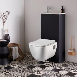 PROMO Pack WC suspendu avec lave-mains intégré + cuvette sans bride Aqua - PlaneteBain.com