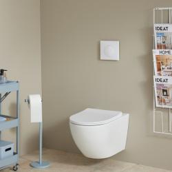 Pack WC suspendu bati siamp autoportant universel + cuvette sans bride blanc mat Cyrus - PlaneteBain.com