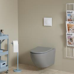Pack WC suspendu bati siamp autoportant universel + cuvette sans bride gris mat Cyrus - PlaneteBain.com