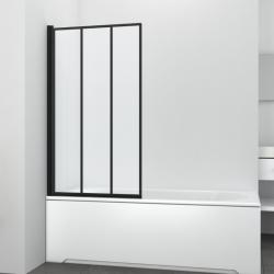 Pare baignoire 1 volet H140 x L80 cm Style Atelier Noir mat ALLIBERT - PlaneteBain.com