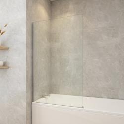 Pare-baignoire fixe 90 x 140 cm aluminium poli verre trempé 6 mm anti-calcaire - PlaneteBain.com