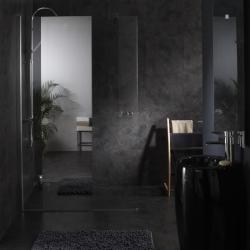 Paroi de douche fixe italienne 120x195 cm Réversible avec Porte-Savon et Bande Miroir - PlaneteBain.com
