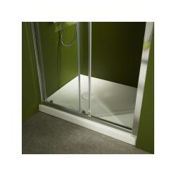 Receveur de douche 80x80 cm blanc à poser carré en grés - Miami - PlaneteBain.com