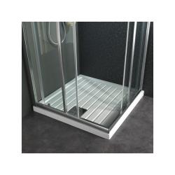 Receveur de douche antidérapant 80x80 cm blanc à poser carré en grés - Essonne - PlaneteBain.com