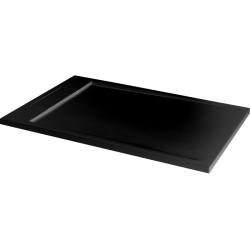 Receveur de douche extra plat 80x140 en solid surface noir Morzine - PlaneteBain.com