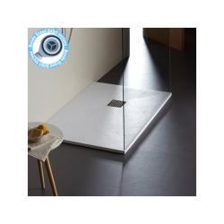 Receveur de douche extra plat 70x120 en Solid stone texture ardoisée blanc - PlaneteBain.com