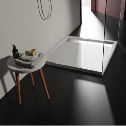 Receveur de douche extraplat 90 x 90 en solid surface - Blanc - Avoriaz - PlaneteBain.com