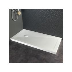 Receveur de douche 80x160 cm blanc à poser en solid surface - Miami - PlaneteBain.com