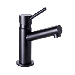 Robinet lave-mains noir mat H 15 cm - eau froide uniquement - PlaneteBain.com