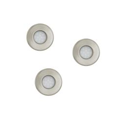 Lot de 3 spots à encastrer à LED en acier brossé - PlaneteBain.com