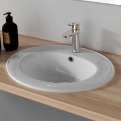 Vasque à encastrer ovale 55x45 cm en céramique - Nostra - PlaneteBain.com