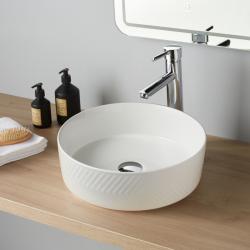 Vasque à poser relief Auria ø 36cm blanche PLANETE BAIN