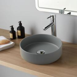 PROMO Vasque à poser Andria ø37cm - Bleu grisé - Rebords fins - PlaneteBain.com