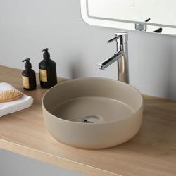 Vasque à poser Anea ø 36cm - Taupe -Rebords fins PLANETE BAIN