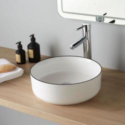 Vasque à poser avec liseré noir - ø36cm- Adina - PlaneteBain.com