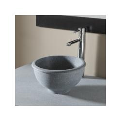 Vasque à poser bol en pierre gris style rétro - PlaneteBain.com
