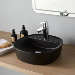 Vasque à poser carrée Thiva noire 40.5cm - PlaneteBain.com