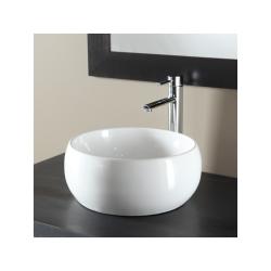 PROMO Vasque à poser forme bol en porcelaine blanche - PlaneteBain.com