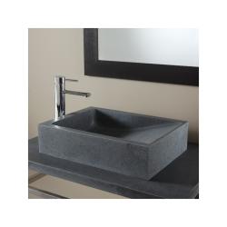 Vasque à poser rectangle en pierre naturelle - PlaneteBain.com