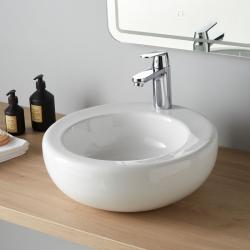 Vasque à poser en bol et céramique blanche - PlaneteBain.com