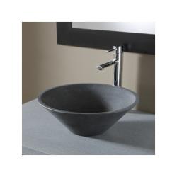 PROMO Vasque à poser ronde évasée en pierre gris - PlaneteBain.com