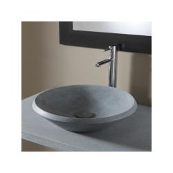 Vasque à poser ronde et plate en pierre - PlaneteBain.com