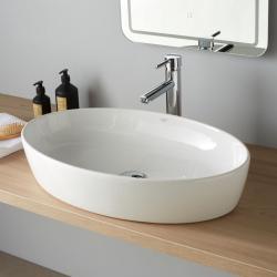 PROMOS Vasque blanche ovale à poser en céramique PLANETE BAIN PLANETE BAIN
