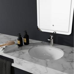 Vasque à encastrer sous plan 48 cm ovale en céramique blanche Turenne - PlaneteBain.com