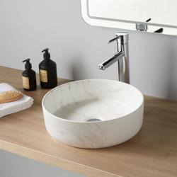 PROMO Vasque à poser Andria ø36 cm - Effet marbre - Rebords fins - PlaneteBain.com