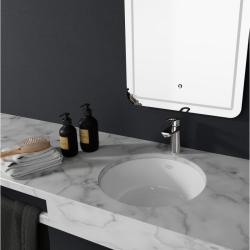 Vasque à encastrer sous plan 38 cm ronde en céramique blanche Tesa - PlaneteBain.com