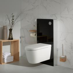 Pack WC Bati support mural avec cuvette lavante - Façade noire - WC japonais - Tesa - PlaneteBain.com