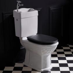 Wc rétro avec lave mains et abattant noir - PlaneteBain.com