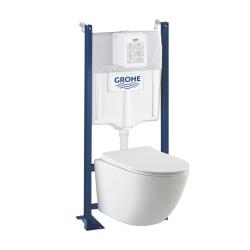 PROMO Pack WC suspendu gain de place bâti universel Grohe rapid sl project + cuvette sans bride vortex Turbi - PlaneteBain.com