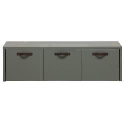 PROMO Banc avec tiroirs en pin massif MARTIN vert, Couleur Vert, L120, l50, H36, ALFRED ET COMPAGNIE
