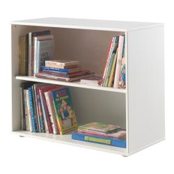 PROMO Bibliothèque 2 cases Armance & Faustin blanc, Couleur Blanc, L85,5, l43,3, H71,8, ALFRED ET COMPAGNIE