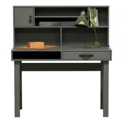 PROMO Bureau en pin massif MARTIN vert, Couleur Vert, L110, l58, H122, ALFRED ET COMPAGNIE