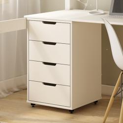 PROMO Caisson de rangement pour bureaux suspendus ARTHUR et ISIDORE blanc, Couleur Blanc, L40, l47, H73, ALFRED ET COMPAGNIE