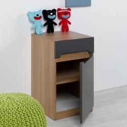PROMO Caisson pour bureau Anthracite, Couleur Anthracite/bois, L45, l40, H69, ALFRED ET COMPAGNIE ALFRED & CIE