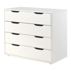 PROMO Commode 4 tiroirs Armance & Faustin blanc, Couleur Blanc, L85,5, l43,3, H71,8, ALFRED ET COMPAGNIE ALFRED & CIE