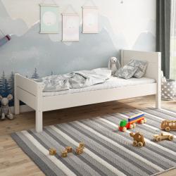 PROMO Lit enfant en bois massif blanc 90x200 ACHILLE, Couleur Blanc, L210, l99, H92, ALFRED ET COMPAGNIE