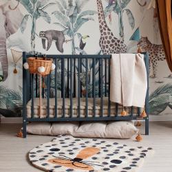 PROMO Lit bébé 60x120 SIXTINE anthracite en pin massif, Couleur Anthracite, L127, l65, H85, ALFRED ET COMPAGNIE